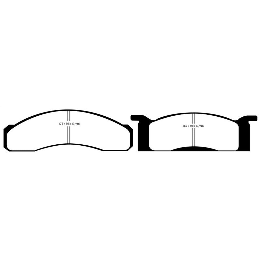 EBC Redstuff Ceramic Low Dust Front Brake Pads for Ford Fairlane 70-70, Mercury Cougar 68-70 Part DP31158C