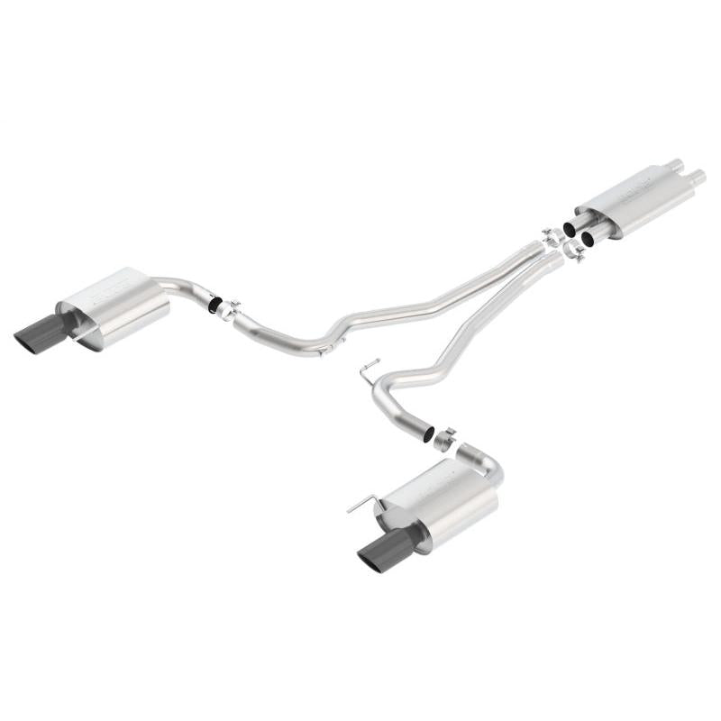 Borla Touring Cat-Back 15 Ford Mustang GT 5.0L V8 MT/AT 2.5in pipe Black 4in tip-SR1 Performance