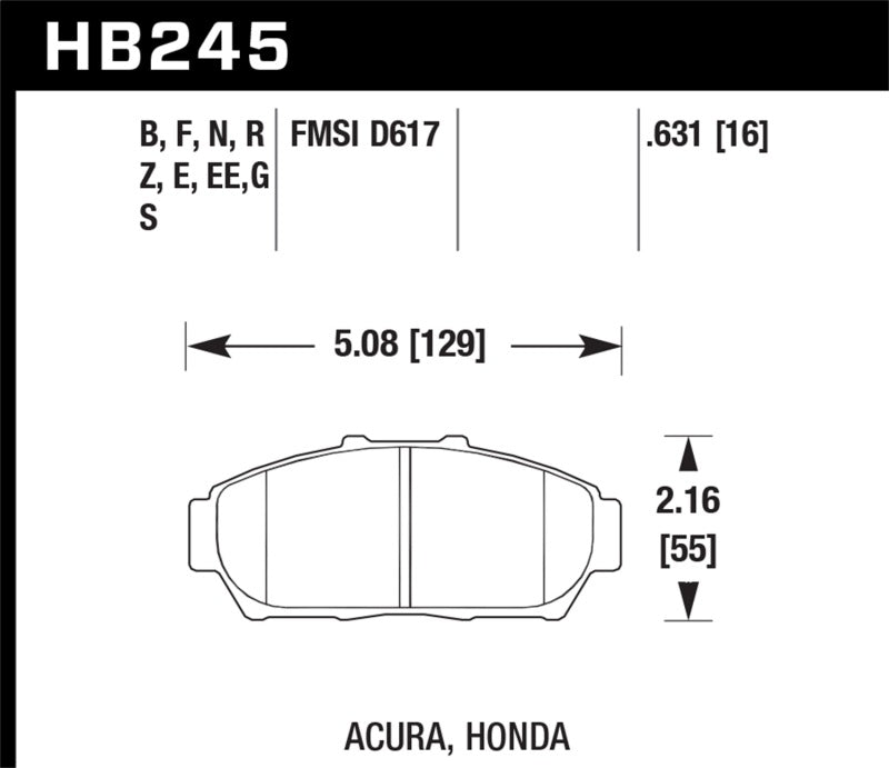Hawk 94-01 Acura Integra (excl Type R) HPS Street Front Brake Pads-SR1 Performance
