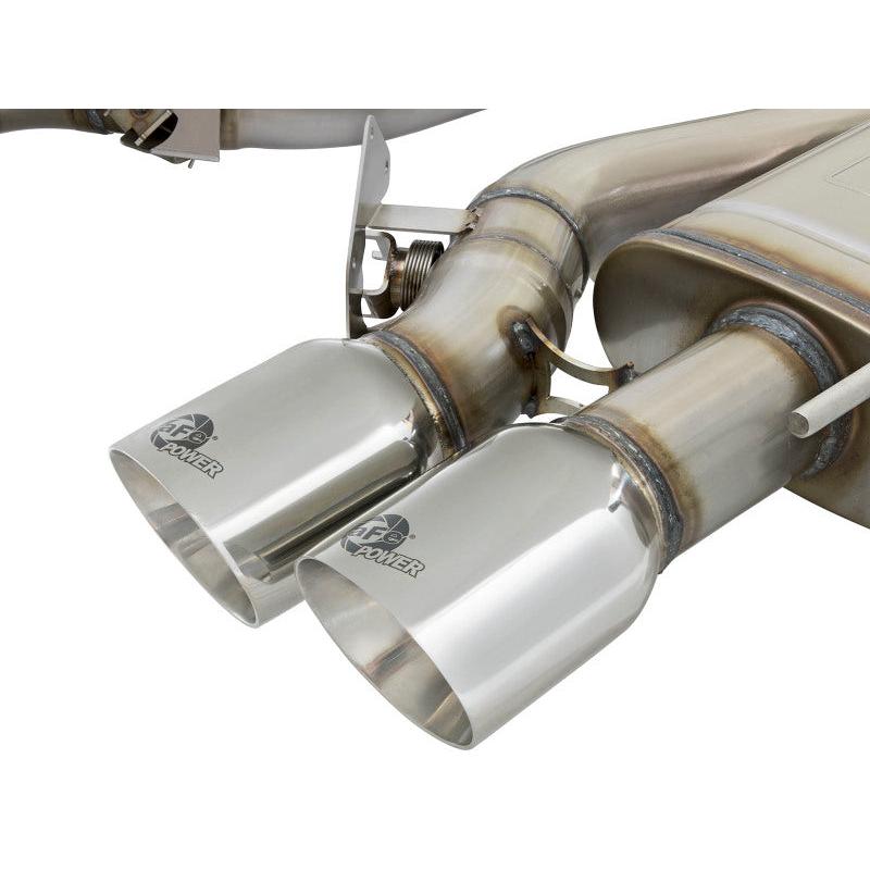 aFe MACHForce XP 3in 304 SS Cat-Back Dual Mode Exhaust w/ Polished Tips 16-17 Cadillac ATS-V V6-3.6L-SR1 Performance