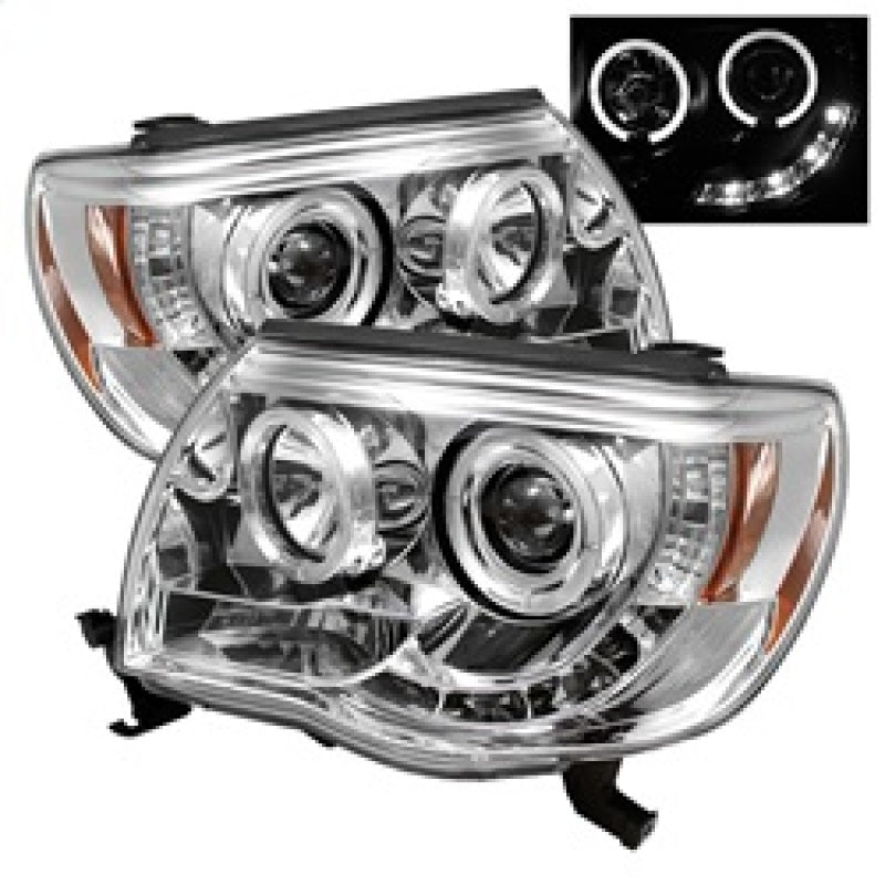 Spyder Toyota Tacoma 05-11 Projector Headlights LED Halo LED Chrome High H1 Low H1 PRO-YD-TT05-HL-C-SR1 Performance