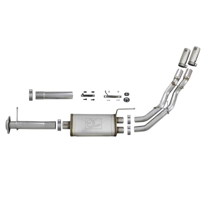 aFe Rebel Series 3in. to 2.5in. 409 SS C/B Exhaust 11-14 Ford F-150 V6-3.5L (tt) - Polished Tip-SR1 Performance