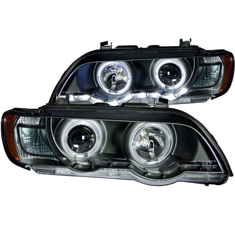 ANZO 2000-2003 BMW X5 Projector Headlights w/ Halo Black-SR1 Performance