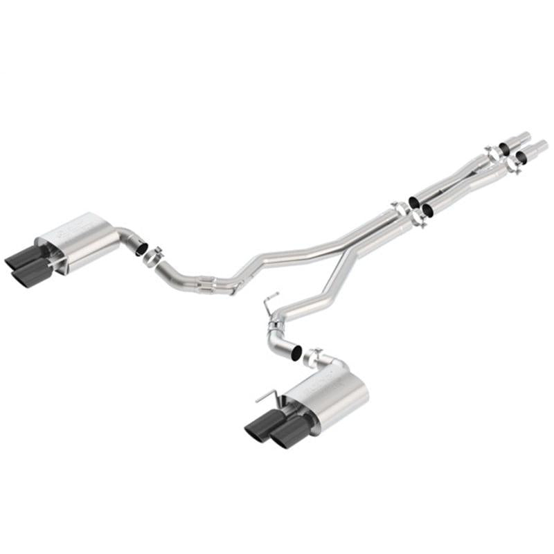 Borla 2018 Ford Mustang GT (A/T / M/T) 3in ATAK Catback Exhaust w/o Valves w/ Black Chrome Tips-SR1 Performance
