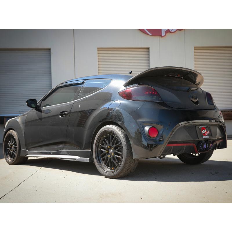 aFe Takeda 13-17 Hyundai Veloster L4-1.6L 2-1/2in 304 SS Axle-Back Exhaust w/ Blue Flame Tips-SR1 Performance