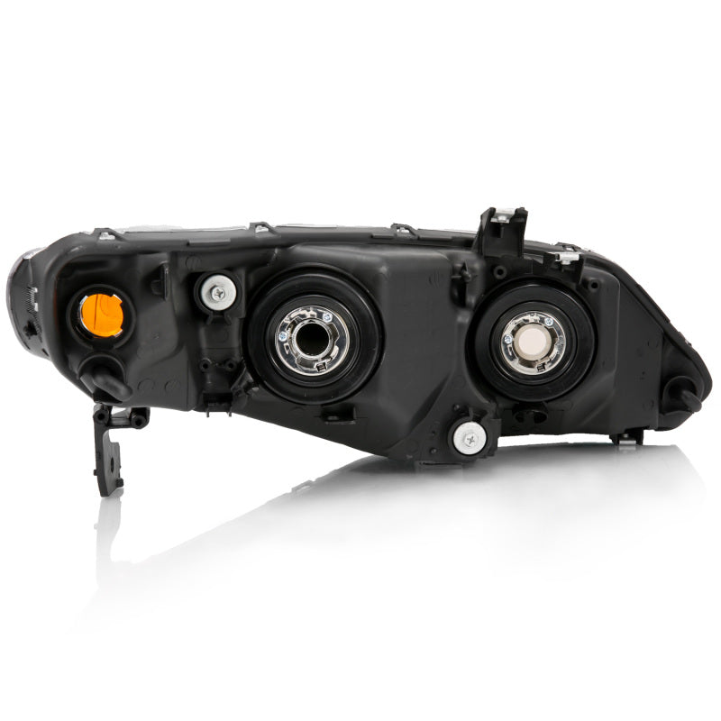 ANZO 2006-2011 Honda Civic 4 Door Crystal Headlight Black Amber (OE Replacement)-SR1 Performance