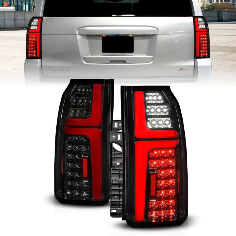 ANZO 15-20 Chevrolet Tahoe Sequential LED Tube Taillights Black-SR1 Performance