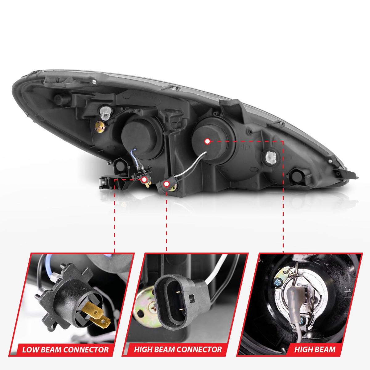 LEXUS ES 300 02-03 / ES 330 04 PROJECTOR HEADLIGHTS BLACK W/ RX HALO (NOT FOR FACTORY HID MODELS)