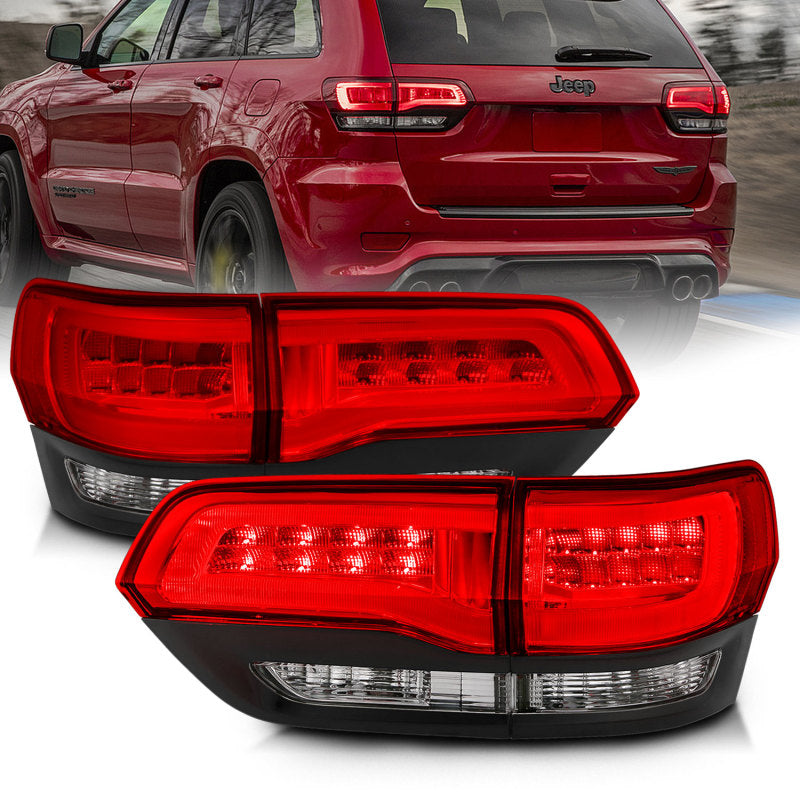 ANZO 2014-2016 Jeep Grand Cherokee LED Taillights Red/Clear-SR1 Performance