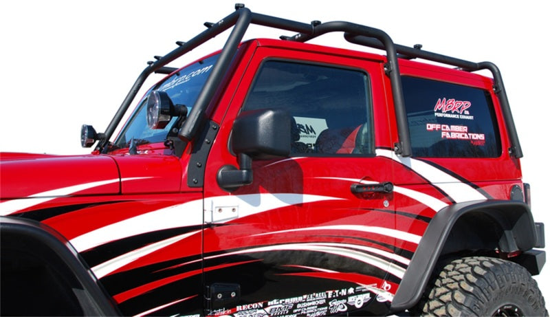 MBRP 07-10 Jeep Wrangler JK Front Roof Rack Extension (2 Door) Black Coated-SR1 Performance