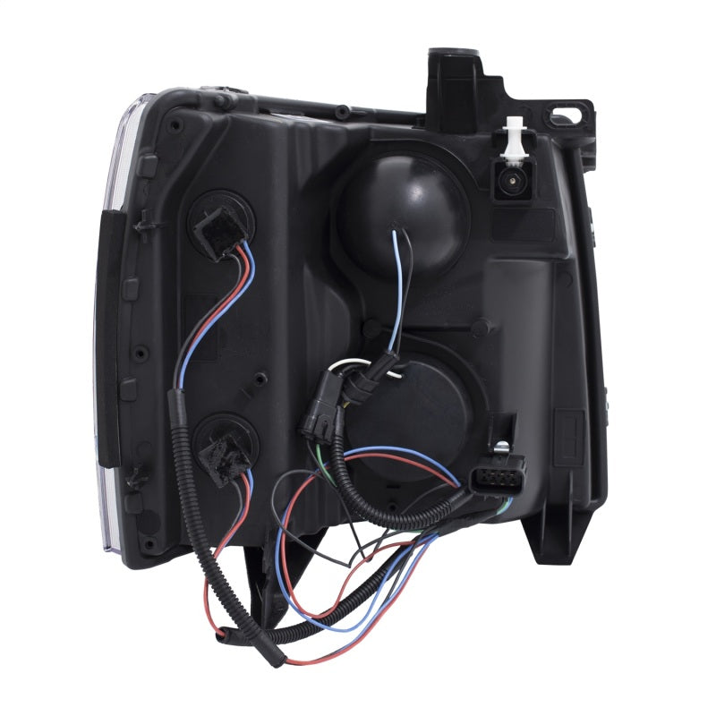 ANZO 2007-2013 Chevrolet Silverado 1500/2500 Projector Headlights w/ U-Bar Switchback Black w/ Amber-SR1 Performance