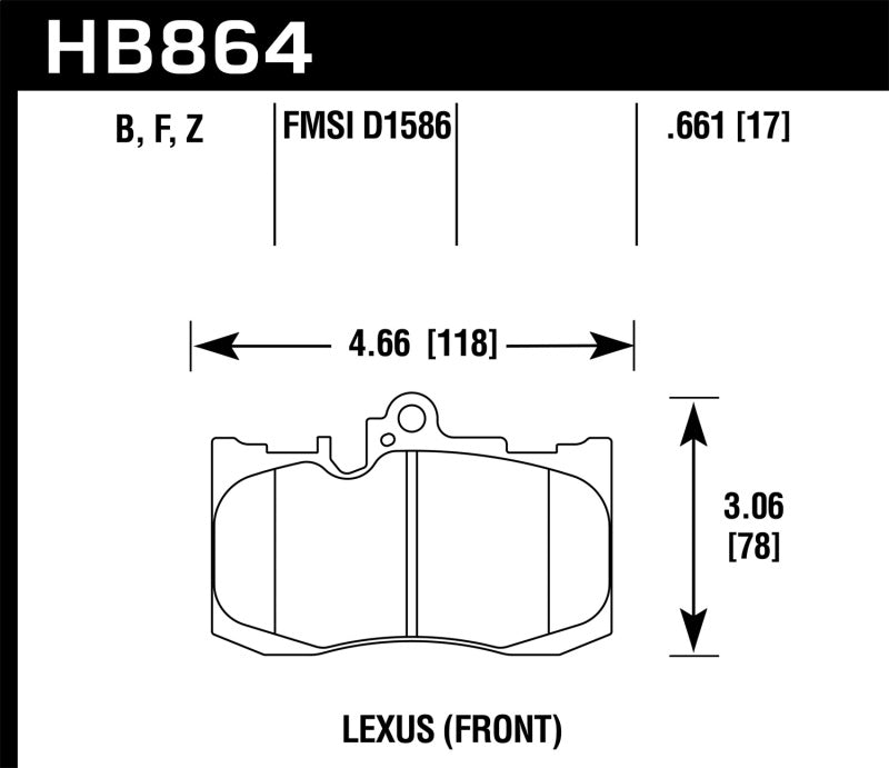 Hawk 13-17 Lexus GS350/GS350 F Sport / 12-17 Lexus IS350 HPS Street Front Brake Pads-SR1 Performance