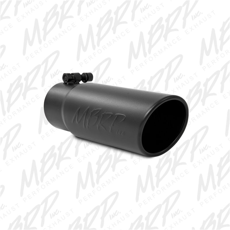MBRP Universal Tip 3-1/2in O.D. Angled Rolled End - 3in ID Inlet 10in Length - Black-SR1 Performance