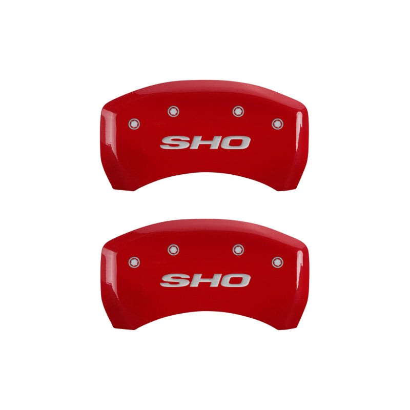 MGP 4 Caliper Covers Engraved Front & Rear SHO Red finish silver-SR1 Performance