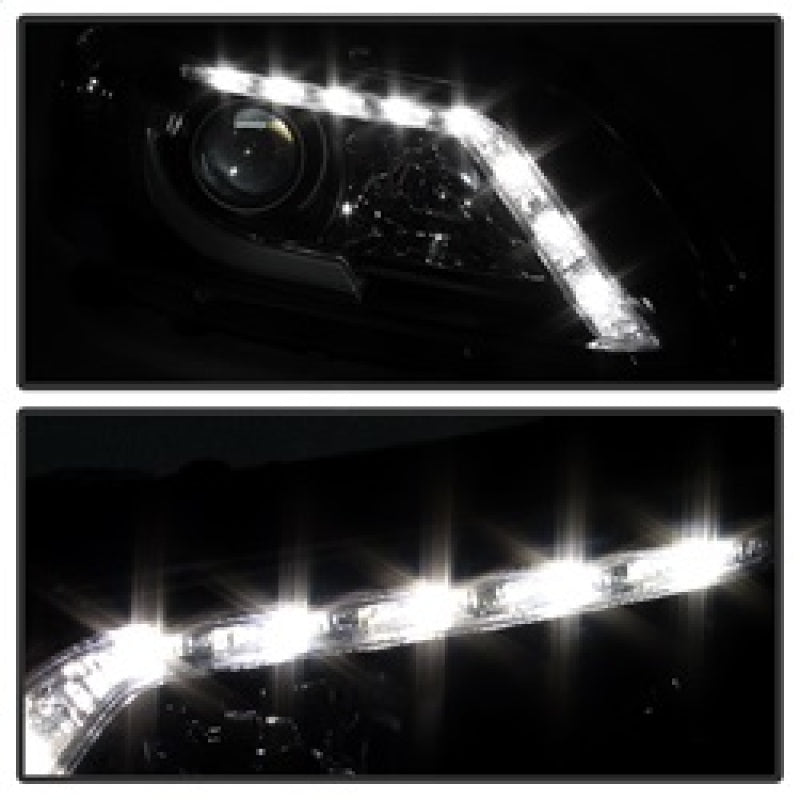 Spyder Honda Accord 2013-2015 4DR Projector Headlights Light Bar DRL Black PRO-YD-HA13-LBDRL-BK-SR1 Performance