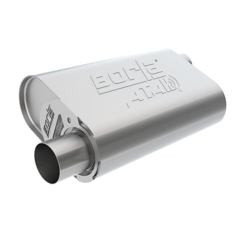 Borla CrateMuffler SBC Hot 350/383 3inch Offset/Offset 14in x 4.35in x 9in Oval Muffler-SR1 Performance