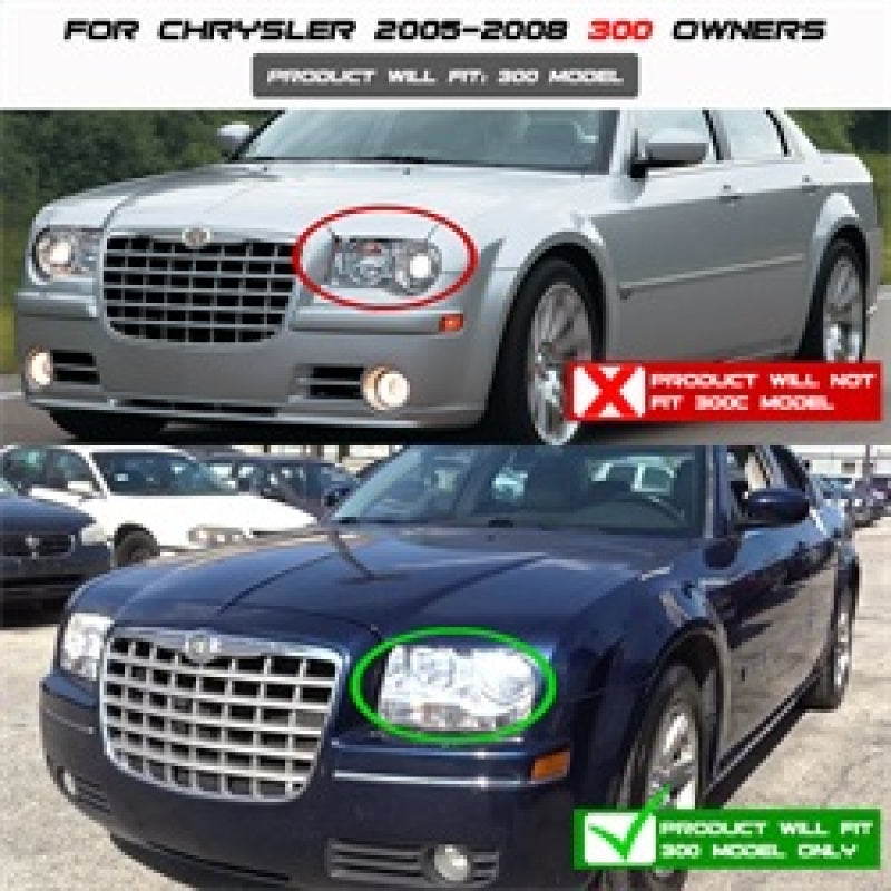Spyder Chrysler 300 05-08 Projector Headlights LED Halo LED Smke (Not Included) PRO-YD-C305-HL-SM-SR1 Performance
