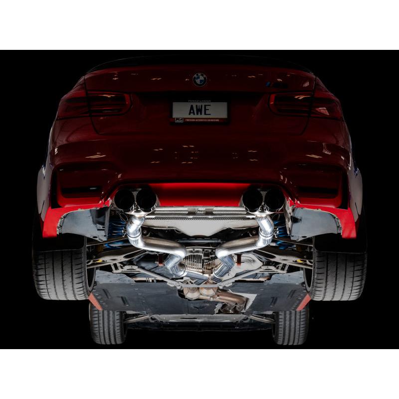 AWE Tuning BMW F8X M3/M4 Track Edition Catback Exhaust - Diamond Black Tips-SR1 Performance