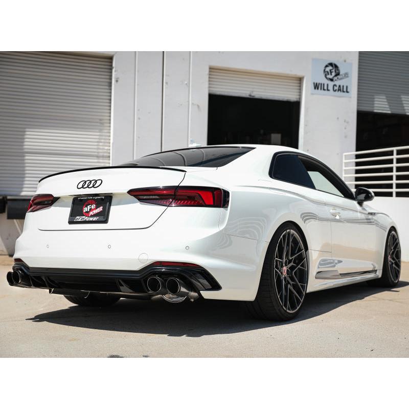 aFe 18-20 Audi RS5 Coupe MACH Force-Xp 3in to 2.5in 304 SS Axle-Back Exhaust System-Quad Carbon Tips-SR1 Performance