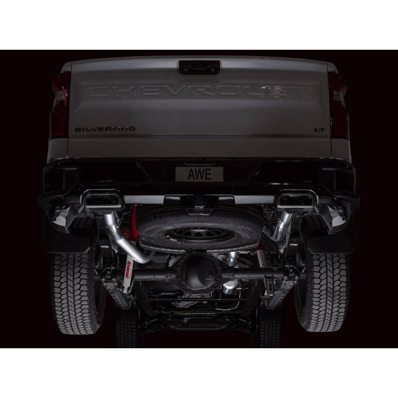 AWE 4th Gen GM 1500 6.2L Catback Split Rear Exit (w/ Bumper Cutouts) - OE Tips-SR1 Performance