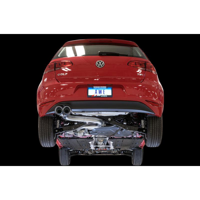 AWE Tuning VW MK7 Golf 1.8T Touring Edition Exhaust w/Chrome Silver Tips (90mm)-SR1 Performance