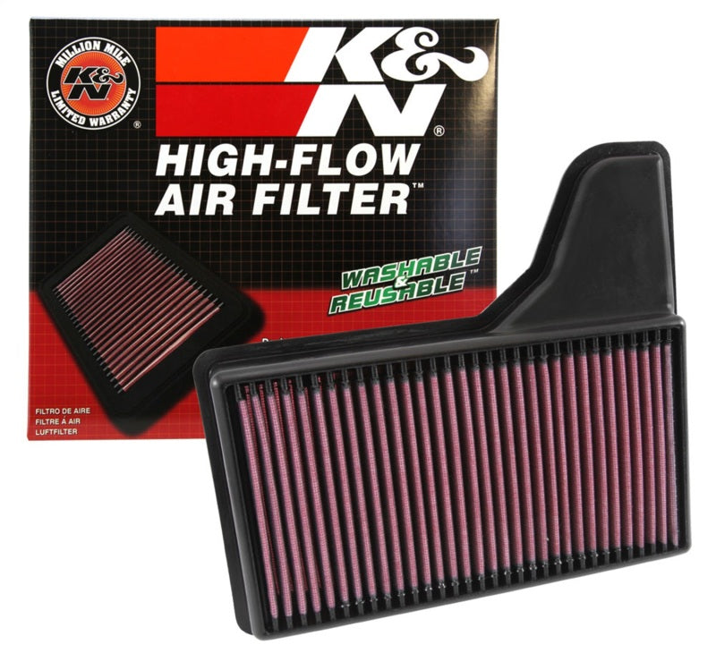 K&N Replacement Panel Air Filter for 2015 Ford Mustang 2.3L L4/3.7L V6/5.0L V8-SR1 Performance
