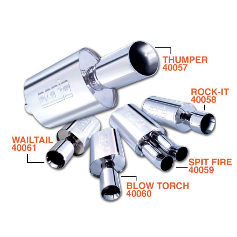 Borla Wailtail Oval 2-1/4in x 5in Side Round Out Boomer Muffler-SR1 Performance