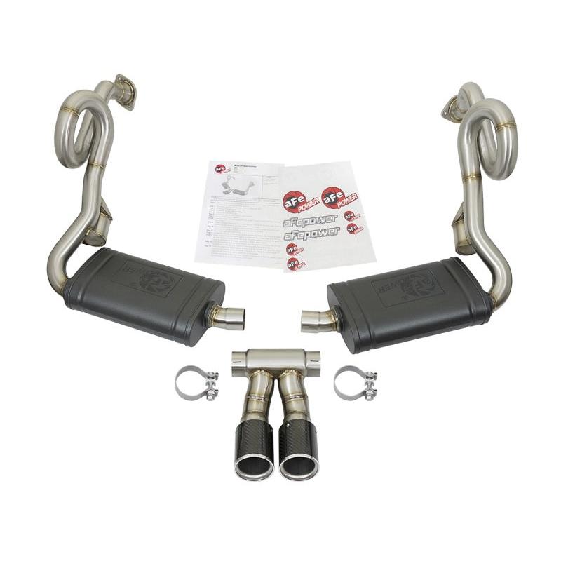 aFe MACHForce-Xp 2in 304 SS Cat-Back Exhaust w/Carbon Fiber Tips 13-16 Porsche Boxster 2.7L/3.4L-SR1 Performance