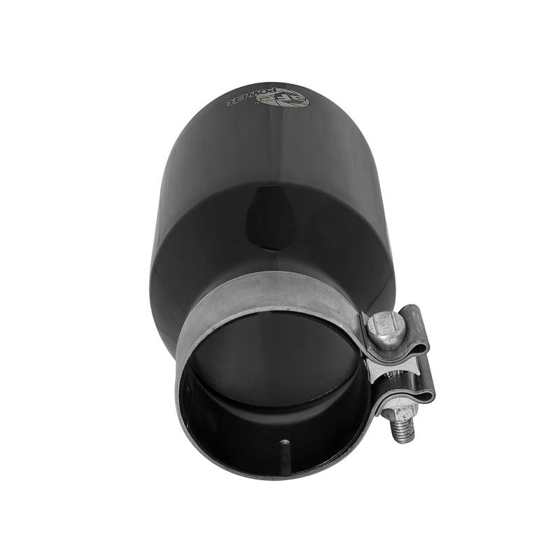 aFe MACH Force-Xp Univ 304 SS Double-Wall Clamp-On Exhaust Tip - Black - 3in Inlet - 4.5in Outlet-SR1 Performance
