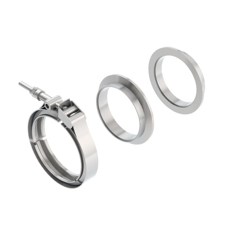 Borla Universal 3in Stainless Steel 3pc V-Band Clamp w/ Male and Female Flanges-SR1 Performance