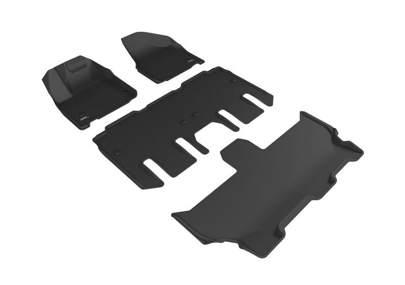 3D MAXpider 2017-2020 Chrysler Pacifica/Voyager Kagu 1st & 2nd & 3rd Row Floormats - Black-SR1 Performance