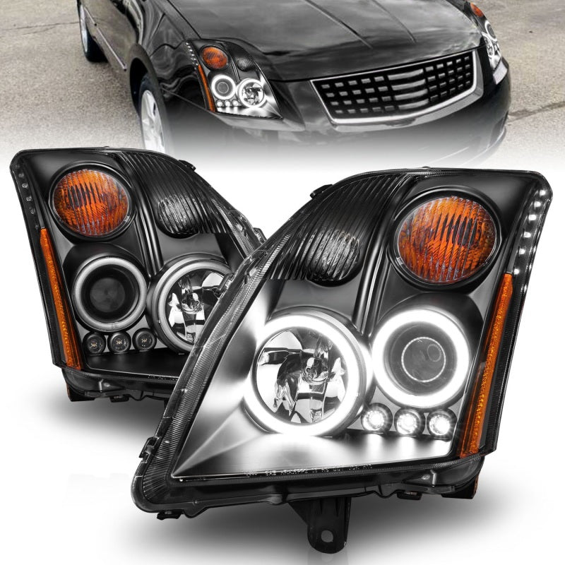 ANZO 2007-2012 Nissan Sentra Projector Headlights Black-SR1 Performance