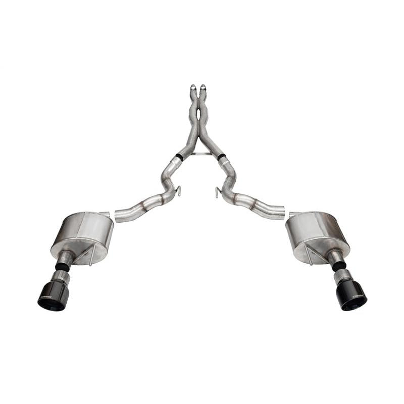 Corsa 2024 rd MustangGT Conv Xtreme Cat-Back Ex.Sys 3.0in Dual Rear Ex w/4.5in Blk PVD ProSeries Tip-SR1 Performance