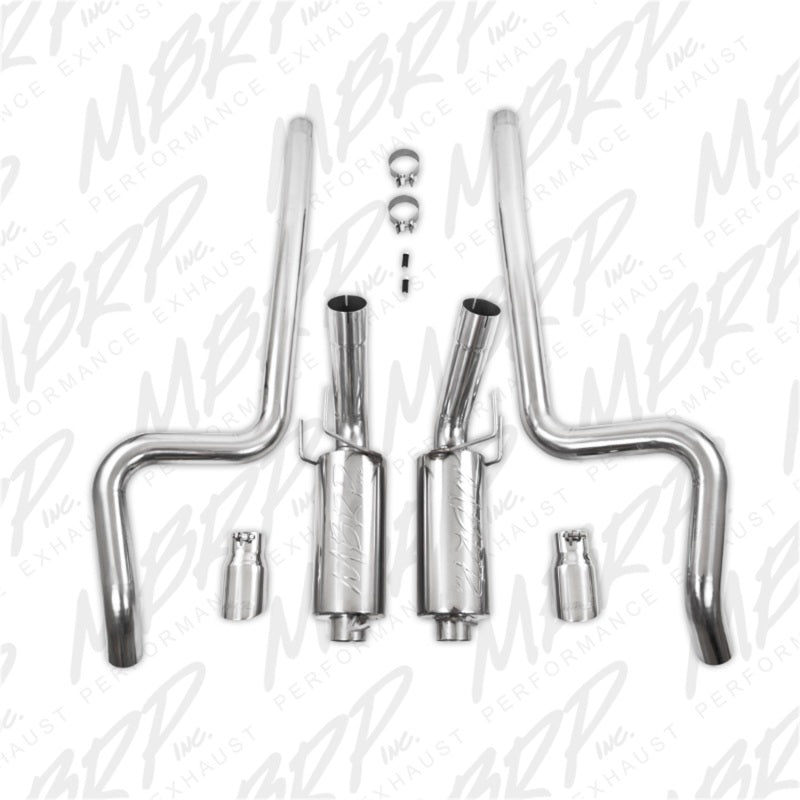 MBRP 11-14 Ford Mustang GT 5.0L Dual Split Rear Street Version T409 3in Cat Back Exhaust System-SR1 Performance