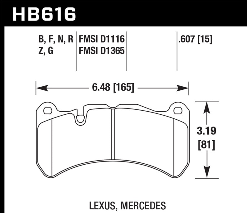 Hawk 08-11 Lexus IS-F / 05-06 M Benz CLK55 AMG / 07-08 CLK63 AMG DTC-60 Race Front Brake Pads-SR1 Performance