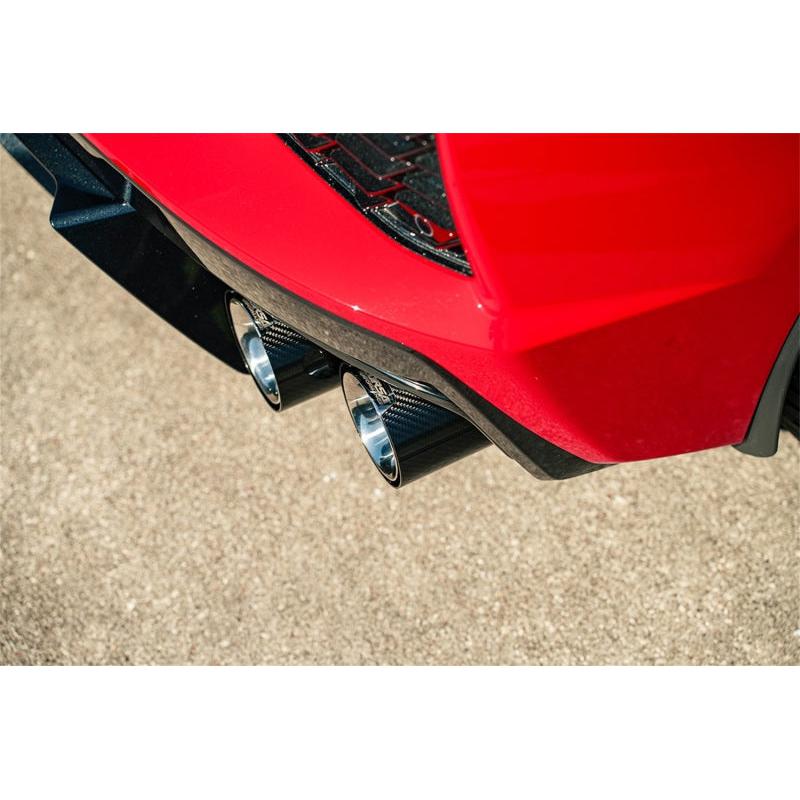 Corsa 2020-2024 Chevrolet Corvette C8 RWD 3in Track Cat-Back Delete Exhaust w/4.5in CF PolishedTips-SR1 Performance