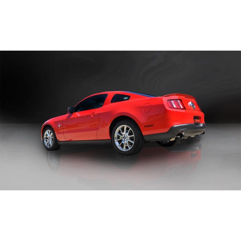 Corsa 2011-2014 Ford Mustang 3.7L V6 Black Sport Axle-Back Dual Rear Exhaust-SR1 Performance