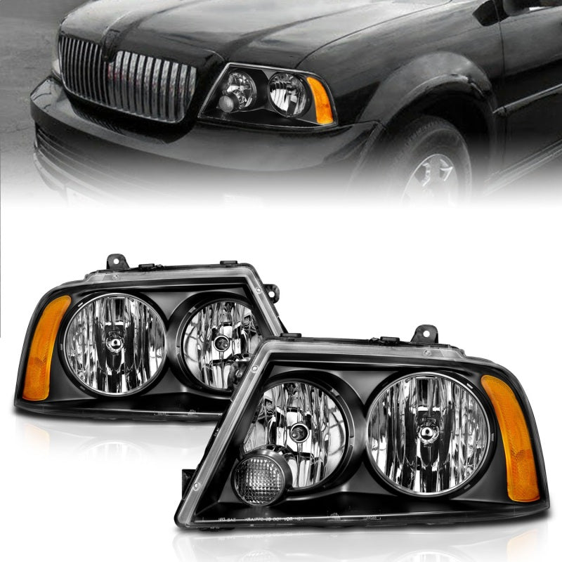 ANZO 2003-2006 Lincoln Navigator Crystal Headlights Black-SR1 Performance