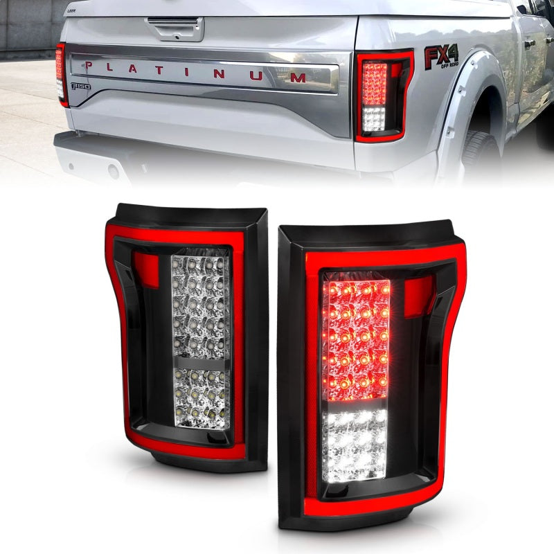 ANZO 2015-2016 Ford F-150 LED Taillights Red/Clear-SR1 Performance