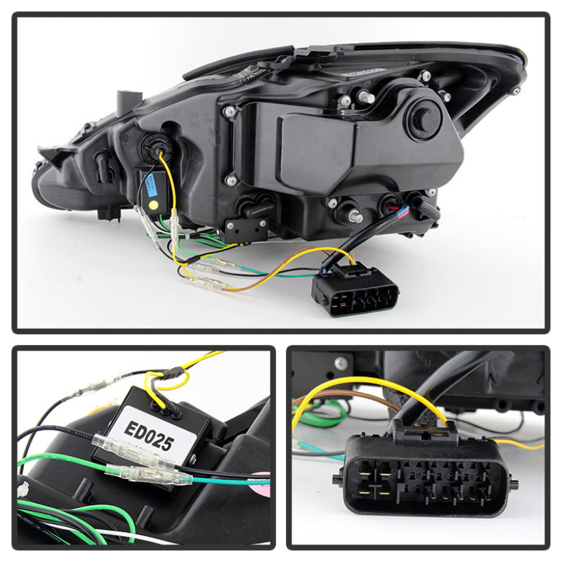Spyder Lexus IS 250/350 2006-2010 Projector Headlights DRL Black PRO-YD-LIS06-DRL-BK-SR1 Performance