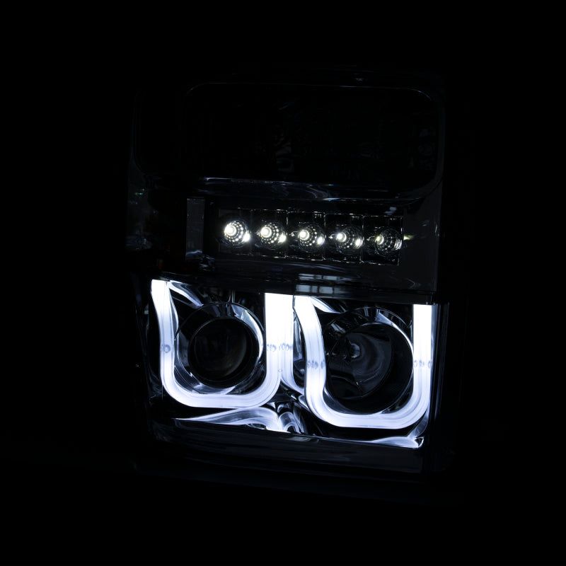 ANZO 2008-2010 Ford F-250 Projector Headlights w/ U-Bar Black-SR1 Performance