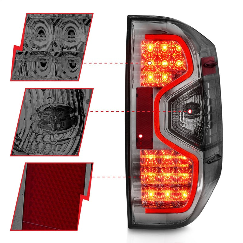 ANZO 2014-2015 Toyota Tundra LED Taillights Smoke-SR1 Performance