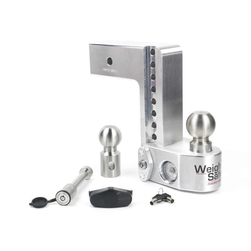 Weigh Safe 8-Inch Drop Hitch with Built-In Scale and 3-Inch Shank * Aluminum, 10K/21K GTWR, Part Number WS8-3-KA