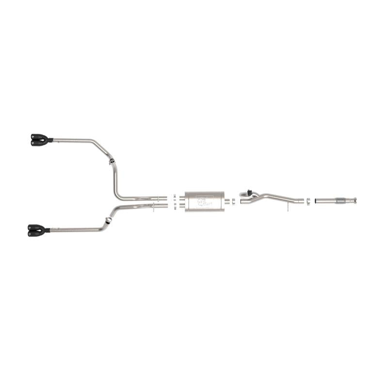 aFe Gemini XV 3in 304 SS Cat-Back Exhaust w/ Cutout 19-21 GM Silverado/Sierra 1500 V8- w/ Black Tips-SR1 Performance