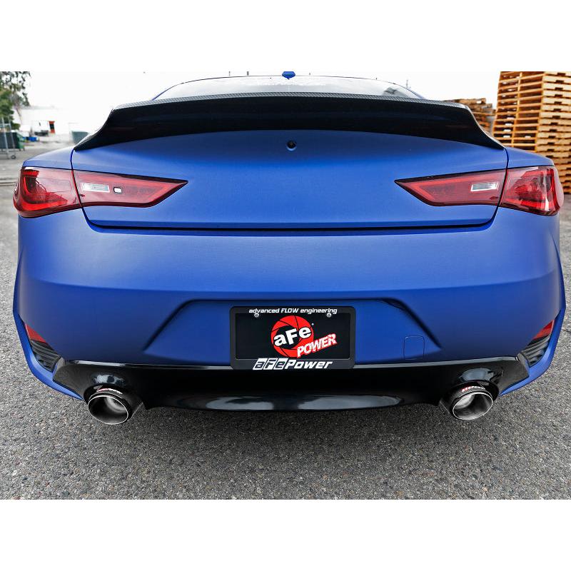 aFe POWER Takeda 2.5in 304 SS CB Exhaust w/ Carbon Fiber Tips 17-19 Infiniti Q60 V6-3.0L (tt)-SR1 Performance