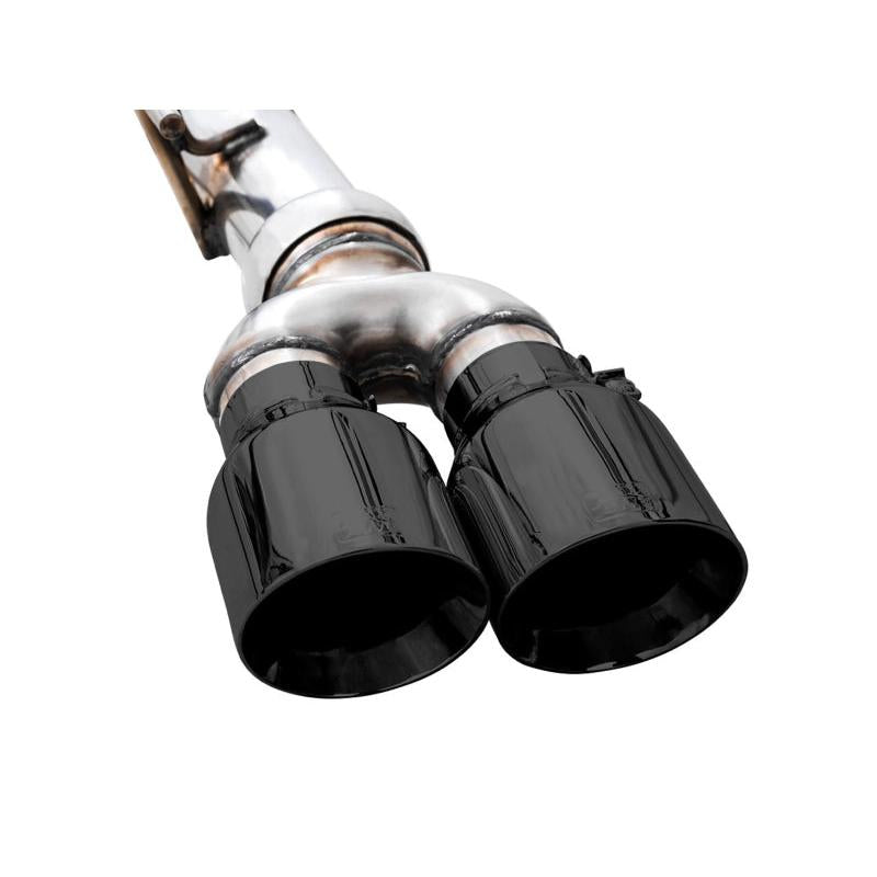 AWE Tuning 22-23 GMC Sierra 1500 AT4X 6.2L 0FG Catback Split Dual (Flat Bumper) - Diamond Black Tips-SR1 Performance