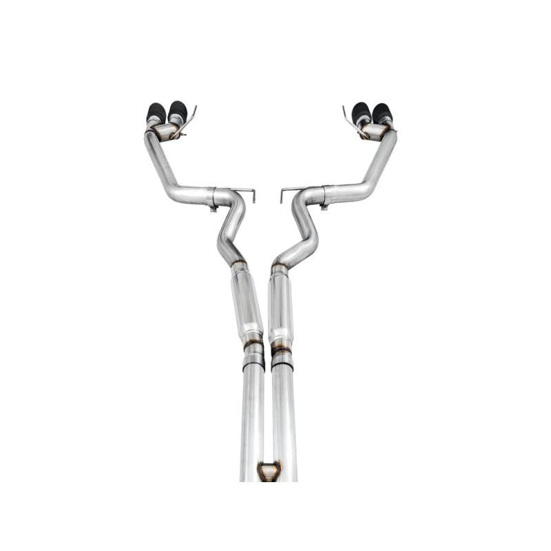 AWE Tuning 2018+ Ford Mustang GT (S550) Cat-back Exhaust - Track Edition (Quad Diamond Black Tips)-SR1 Performance