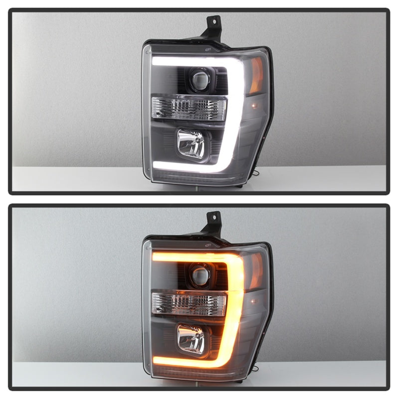 Spyder 08-10 Ford F-250 SD Projector Headlights V2-Switch Back Light Bar-Black PRO-YD-FS08V2-SBLB-BK-SR1 Performance