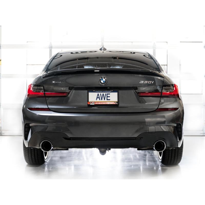 AWE 19-23 BMW 330i / 21-23 BMW 430i Base G2X Track Edition Axle Back Exhaust - Chrome Silver-SR1 Performance