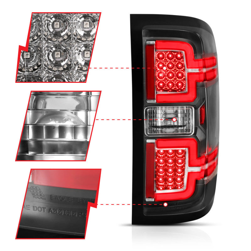 ANZO 2014-2018 Chevy Silverado 1500 LED Taillights Black-SR1 Performance